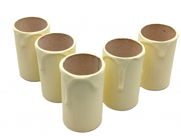 Candle Tubes  Cream Drip Card 60mm x 32mm 5 pack