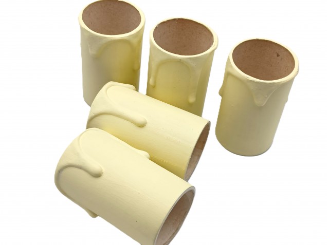 Candle Tubes  Cream Drip Card 60mm x 32mm 5 pack
