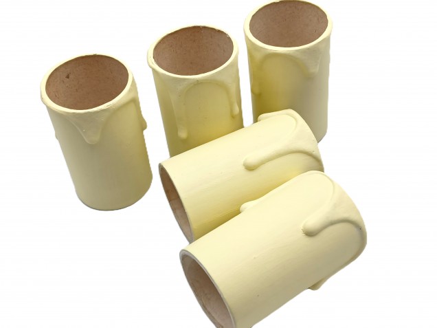 Candle Tubes  Cream Drip Card 60mm x 32mm 5 pack