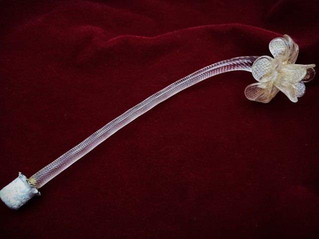 Murano Chandelier Flower clear and gold