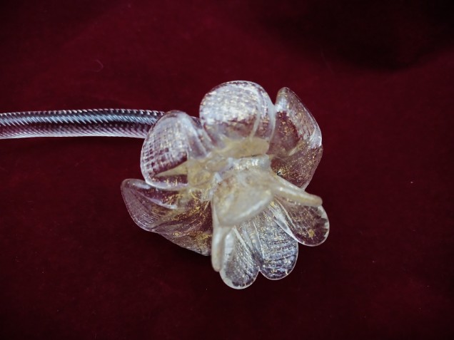 Murano Chandelier Flower clear and gold