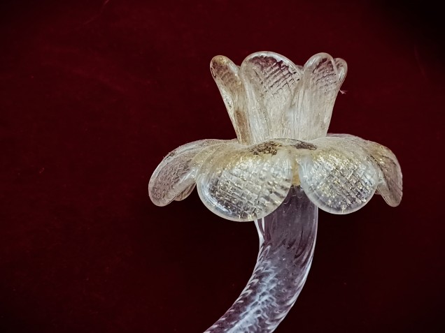 Murano Chandelier Flower clear and gold