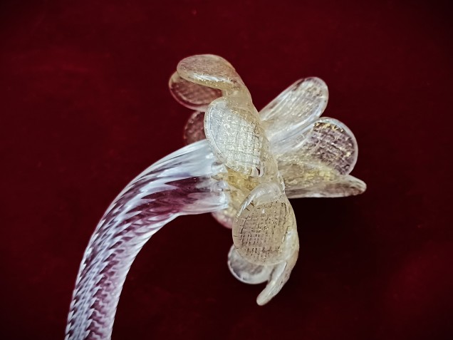 Murano Chandelier Flower clear and gold