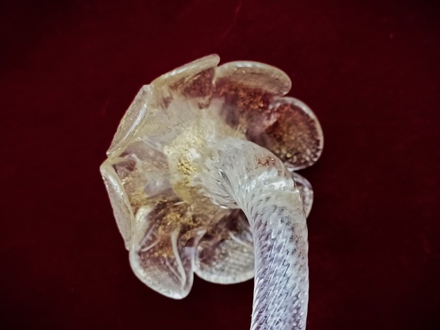 Murano Chandelier Flower clear and gold