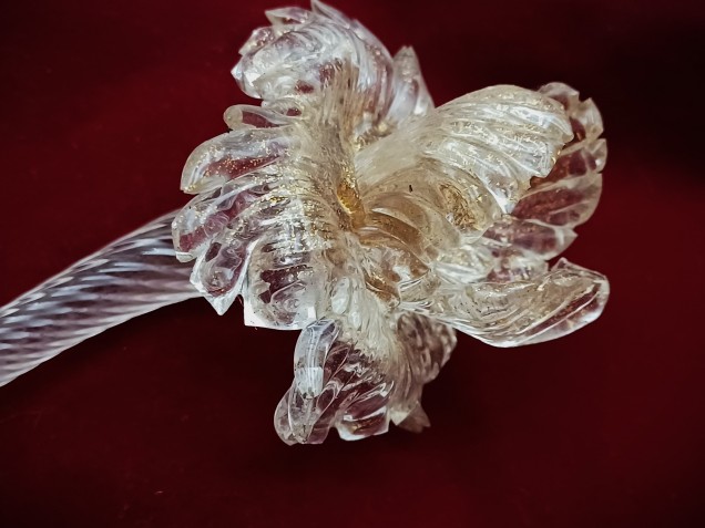 Venetian Chandelier Flower clear and gold 