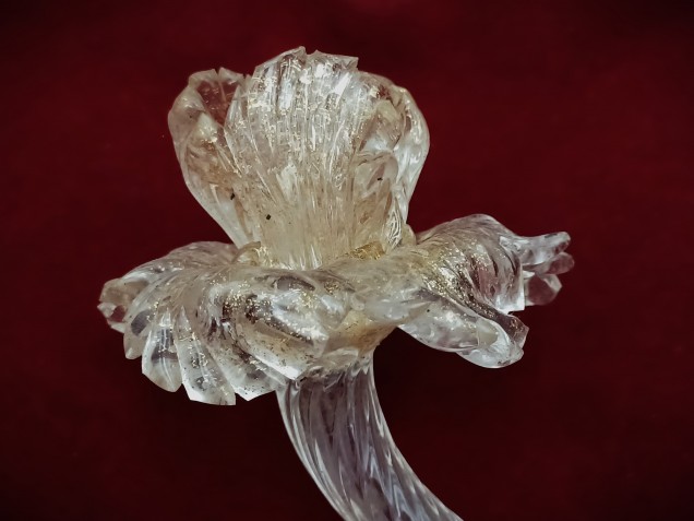 Venetian Chandelier Flower clear and gold 