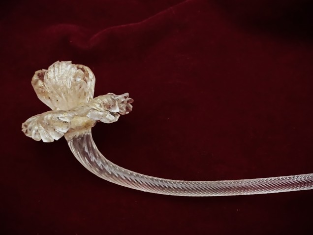 Venetian Chandelier Flower clear and gold 