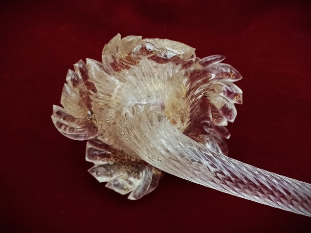 Venetian Chandelier Flower clear and gold 