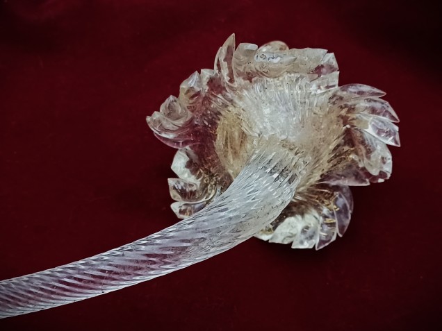 Venetian Chandelier Flower clear and gold 