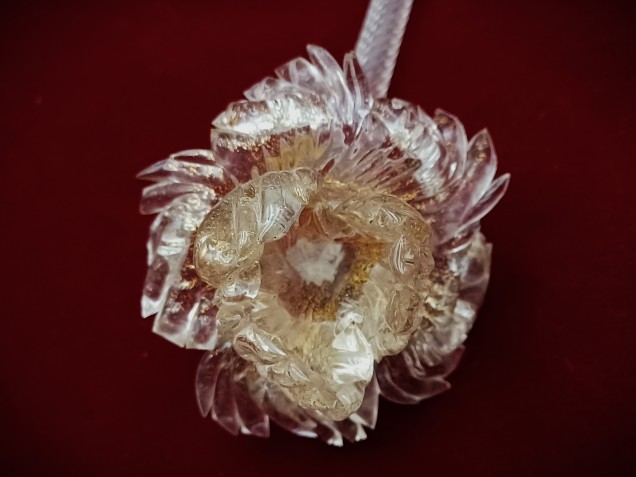 Venetian Chandelier Flower clear and gold 