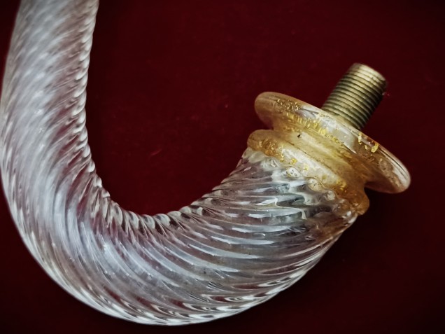 Murano chandelier Arm clear and gold