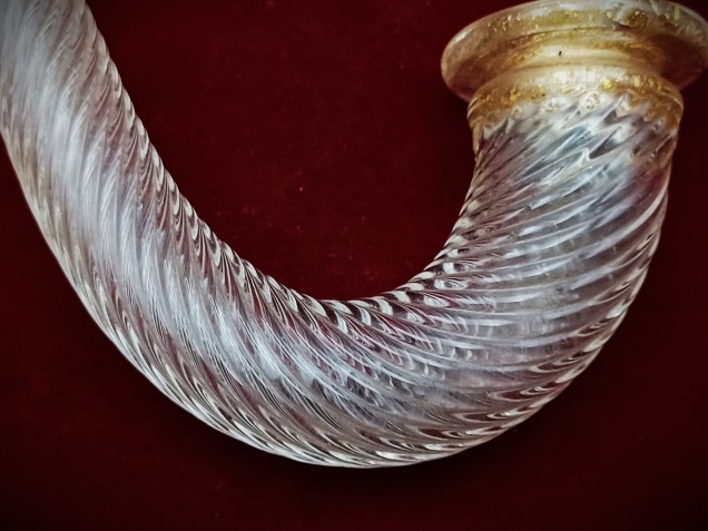 Murano chandelier Arm clear and gold