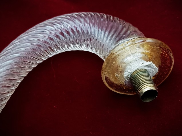 Murano chandelier Arm clear and gold