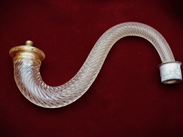 Murano chandelier Arm clear and gold