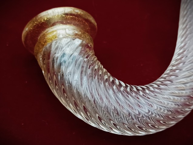 Murano chandelier Arm clear and gold