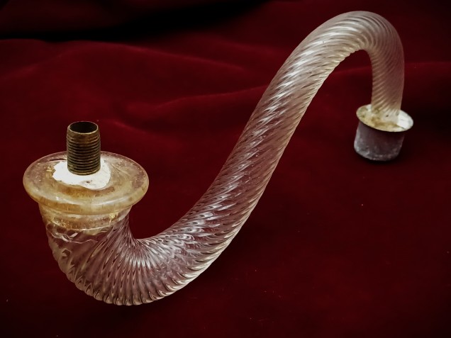 Murano chandelier Arm clear and gold