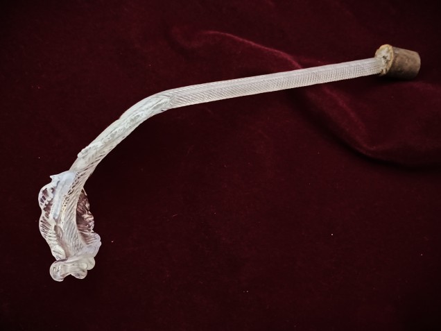 Murano chandelier blue and Clear glass Leaf  