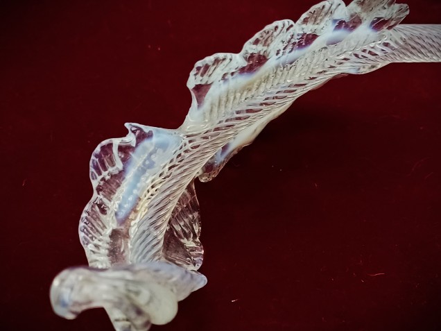 Murano chandelier blue and Clear glass Leaf  