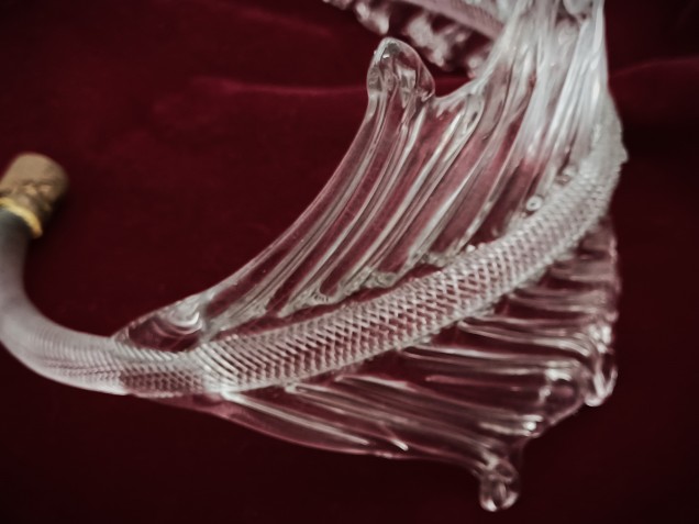 Murano Large Clear glass Chandelier Leaf 