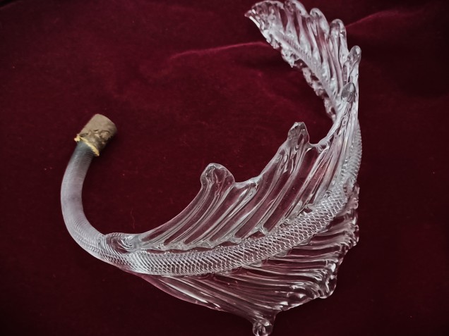 Murano Large Clear glass Chandelier Leaf 