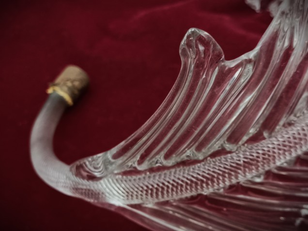 Murano Large Clear glass Chandelier Leaf 