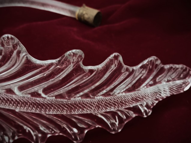 Murano Large Clear glass Chandelier Leaf 