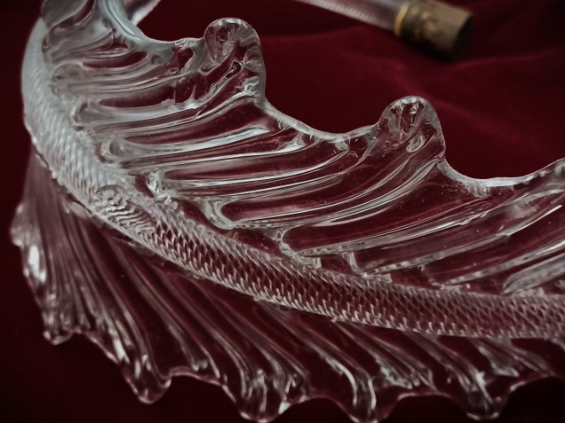 Murano Large Clear glass Chandelier Leaf 