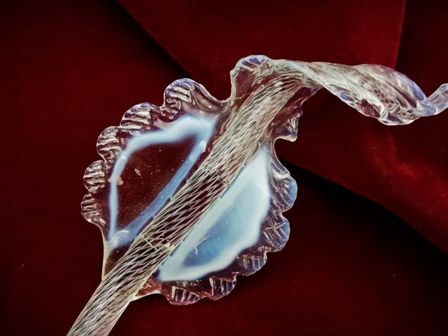 Murano chandelier blue and Clear glass Leaf  