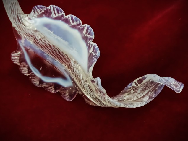 Murano chandelier blue and Clear glass Leaf  