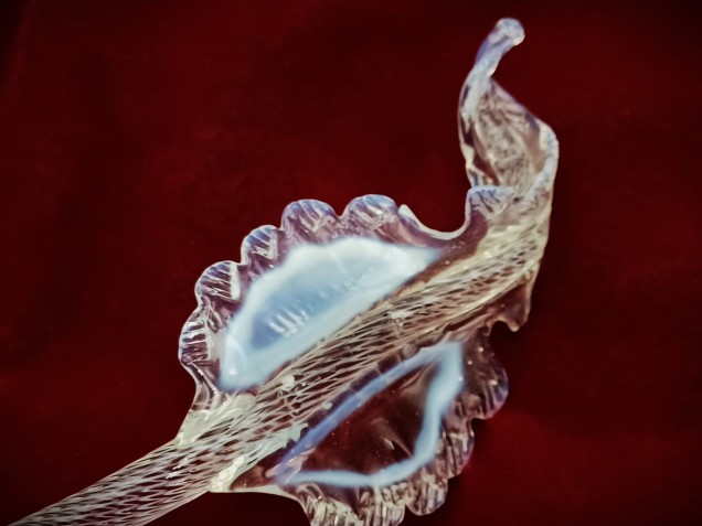 Murano chandelier blue and Clear glass Leaf  