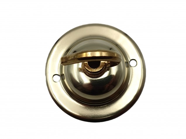 Chandelier hook ceiling plate in brass finish with matching screws