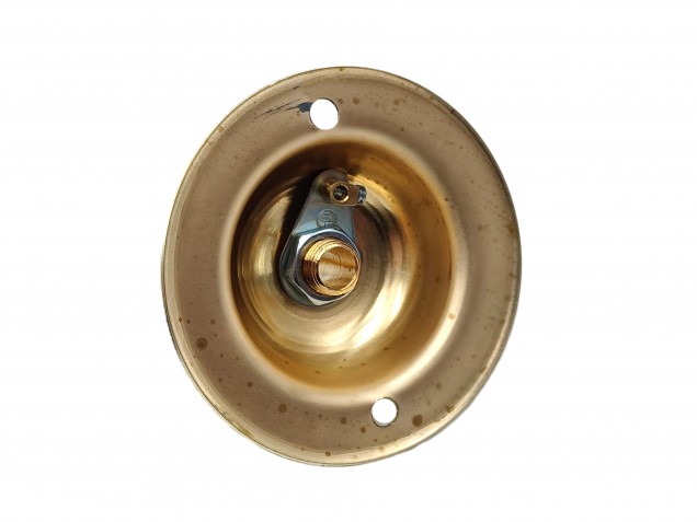 Chandelier hook ceiling plate in brass finish with matching screws