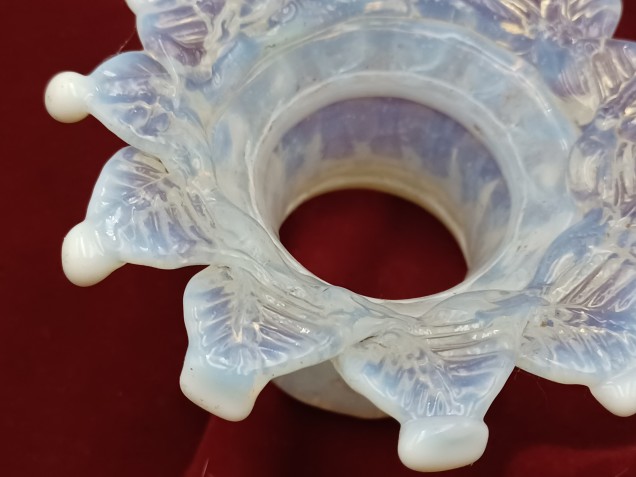 Venetian Chandelier glass stem open flower blue