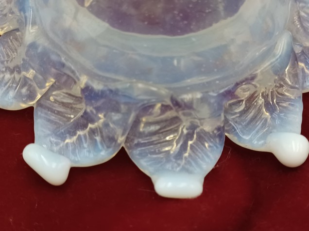 Venetian Chandelier glass stem open flower blue