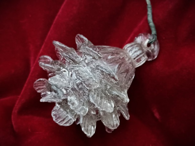 Vintage Murano Chandelier Finial or lower Ball clear 