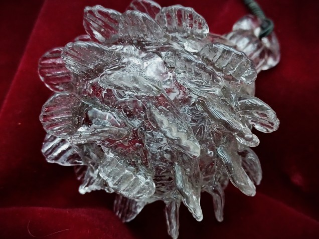 Vintage Murano Chandelier Finial or lower Ball clear 