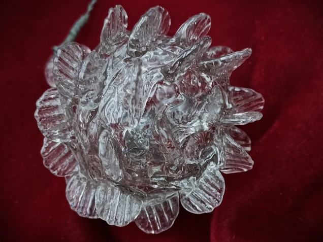 Vintage Murano Chandelier Finial or lower Ball clear 