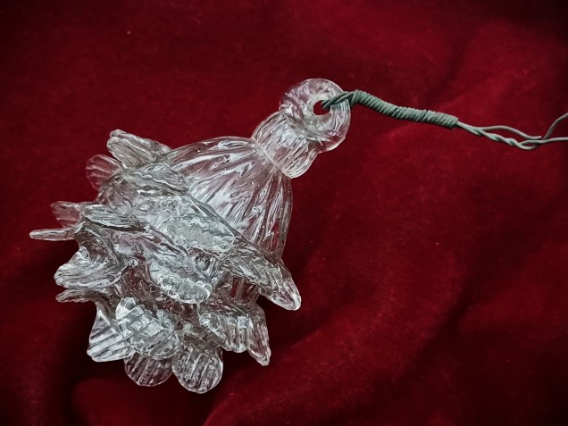 Vintage Murano Chandelier Finial or lower Ball clear 