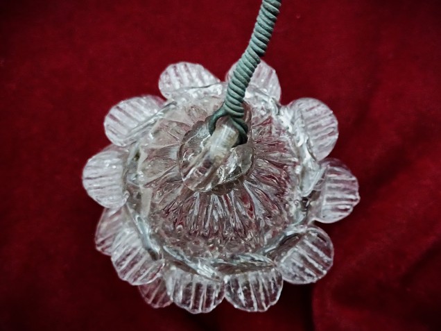 Vintage Murano Chandelier Finial or lower Ball clear 