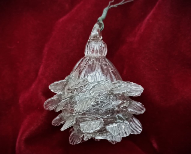 Vintage Murano Chandelier Finial or lower Ball clear 