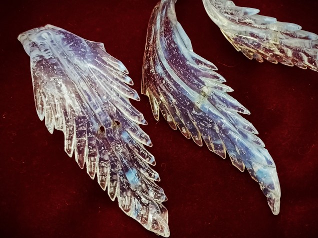 Antique Murano chandelier blue glass Crown leaves 