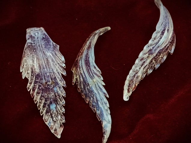 Antique Murano chandelier blue glass Crown leaves 