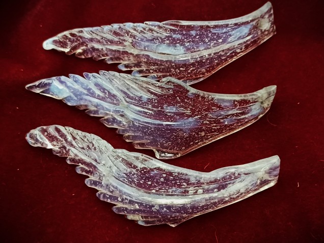 Antique Murano chandelier blue glass Crown leaves 