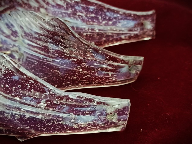 Antique Murano chandelier blue glass Crown leaves 