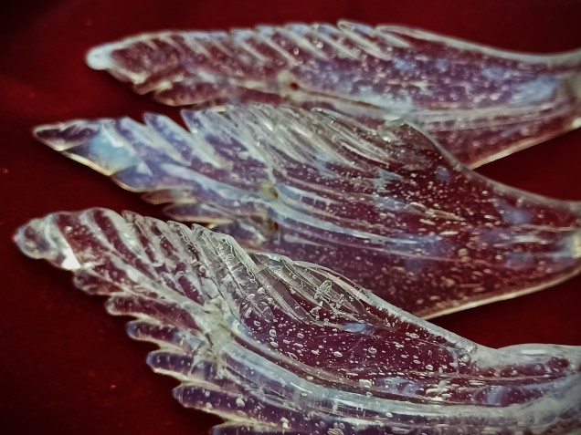 Antique Murano chandelier blue glass Crown leaves 