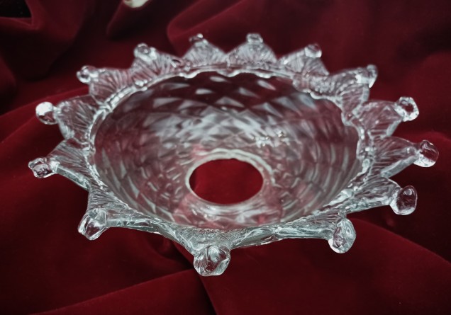 Antique Venetian Chandelier clear glass pan