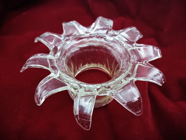 Venetian Chandelier glass stem open flower clear