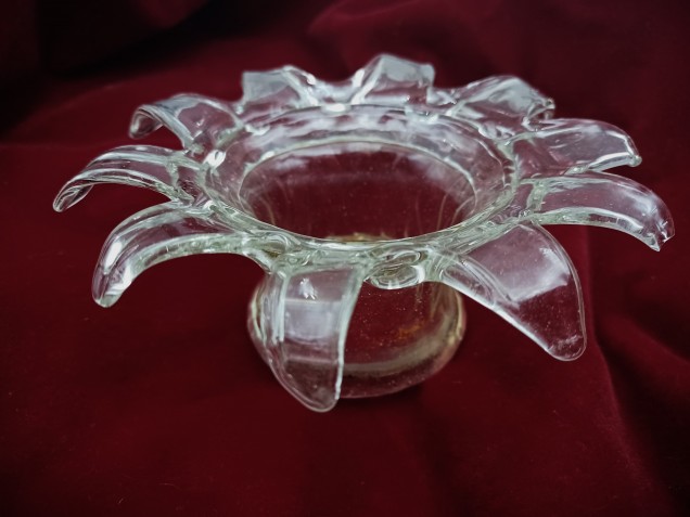 Venetian Chandelier glass stem open flower clear