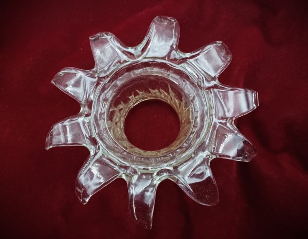 Venetian Chandelier glass stem open flower clear