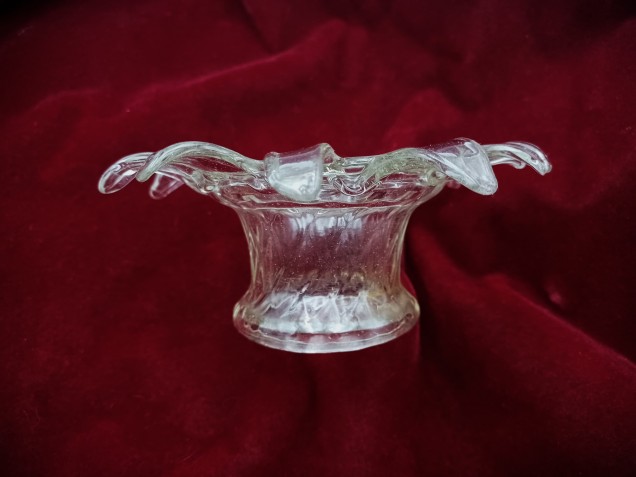 Venetian Chandelier glass stem open flower clear